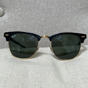 Ray Ban Clubmaster. adult size. black/gold. Mint condition. Never worn.